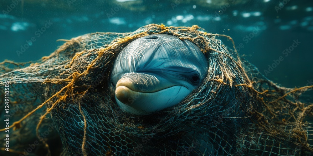 Dolphin Problem Dolphin trapped in fishing net, ocean pollution, impact of fishing ...