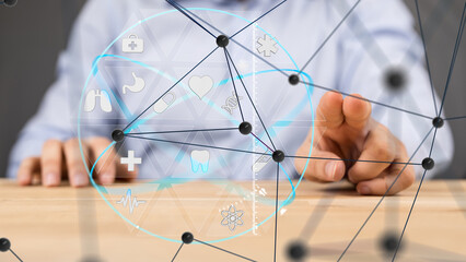 Leinwandbilder - digital medical futuristic interface 3D rendering