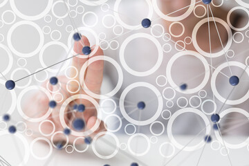 Poster - conference Digital Network and data concept 3d