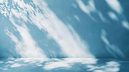Poster - Simple and Clean Light Blue Wall Background with Soft Shadows and Pleasant Texture for Minimalist Photography or Design Projects