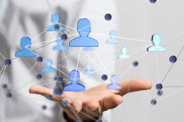 Poster - conference Digital Network and data concept 3d