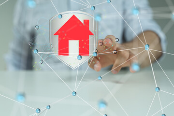 Poster - house. data Big data visualization background.Abstract technology