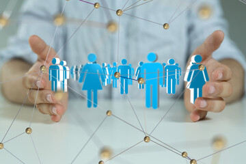 Aufkleber - Global network. Blockchain. 3D illustration. Neural networks and artificial intelligence. Abstract