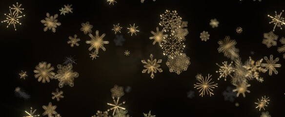 Wall Mural - Snowflake Dance: Radiant 3D Illustration Showcasing Falling Christmas Snowflakes in Harmony