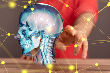 Poster - digital medical futuristic interface 3D rendering