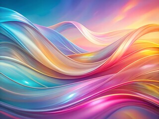 Poster - Pastel Swirls: Abstract Curved Shapes Background Texture
