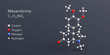 © Сергей Шиманович - mesembrine molecule 3d rendering, flat molecular structure with chemical formula and atoms color coding