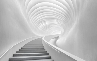 Aufkleber - Modern architectural spiral staircase, interior, white, light, design, use for commercial/branding