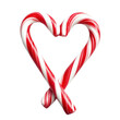 Candy cane in heart shape 