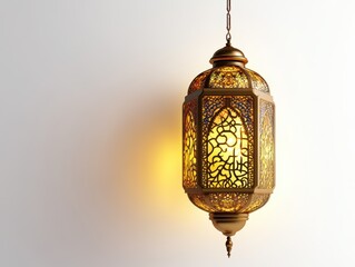 Poster - Glowing ornate Ramadan lantern hanging.