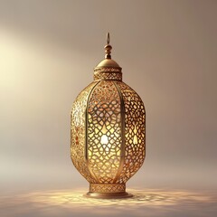 Poster - Ornate golden lantern with intricate detailing, illuminated from within.