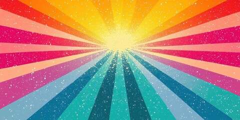 Poster - Colorful Sun Rays Background with Vibrant Hues and a Bright Center, Ideal for Celebratory and Cheerful Designs or Themes