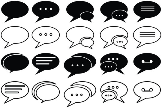 Set of comment,Chat message icon ,text messages symbol ,Vector illustration
