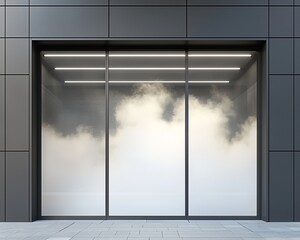 Aufkleber - Modern storefront with empty display windows