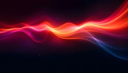 Poster - A sleek and modern desktop wallpaper background featuring abstract waves of red, and black colors against a dark gradient backdrop. wavy lines in varying shades of golden and red hues. 