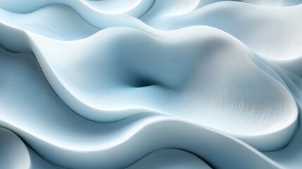Poster - Abstract light blue waves, flowing background, texture design