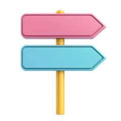 Poster - Colorful directional sign with pink and blue arrows, ideal for navigation