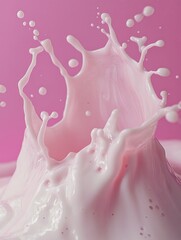 Wall Mural - Splash of fresh milk with creamy texture