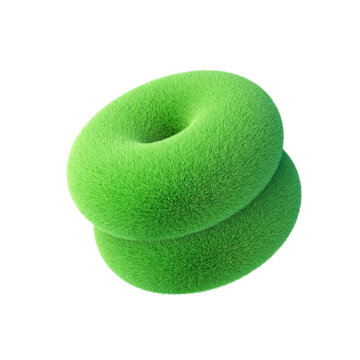 Plush Circle hsape isolated on white background. 3d design element.	