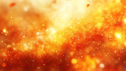 Aufkleber - Abstract autumn background with warm orange and gold bokeh lights and falling leaves.
