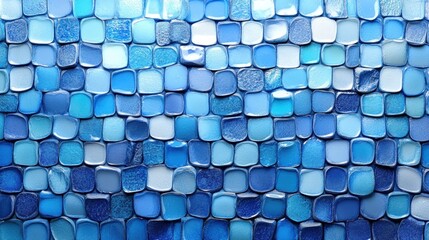 Poster - Abstract blue mosaic tile texture background.