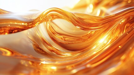 Poster - Golden liquid wave, abstract background,  texture, design