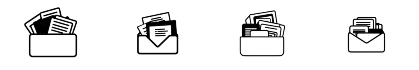 Poster - Data collection icon. Folder with documents. Icon indicating gathering. Line-style icon. Modern data analytics illustration