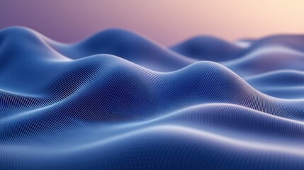 Leinwandbilder - Abstract blue wavy landscape with subtle light and shadow effects, creating a sense of depth and movement.