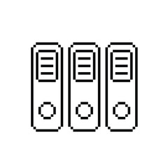 Poster - pixel File Folder icon.  Vector pixel office  Folder 8 bit logo for game
