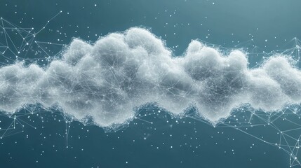 Poster - Abstract cloud computing network connection visualization.