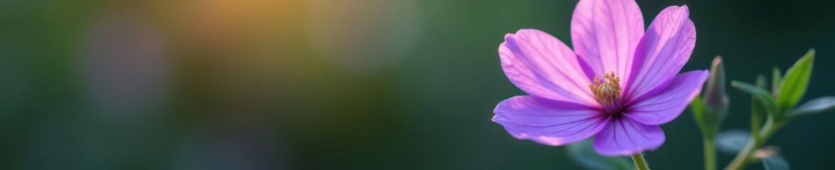 Wall Mural - Intricate purple flower, delicate leaves, soft light,  flora,  leaves, purple flowers