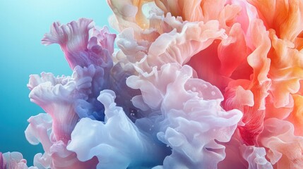 Poster - Abstract colorful ink swirling in water, creating vibrant, dynamic shapes and textures.
