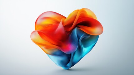 Poster - Colorful Abstract Heart Shape with Swirling Fabric Textures