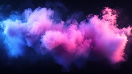 Aufkleber - Abstract colorful smoke clouds on black background.