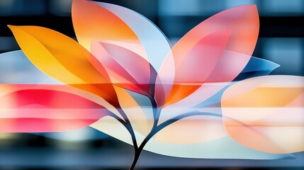 Poster - Colorful Abstract Floral Design with Soft Shapes and Gentle Gradients
