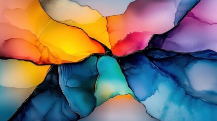 Poster - Vibrant Abstract Fluid Art with Rich Colors and Smooth Textures