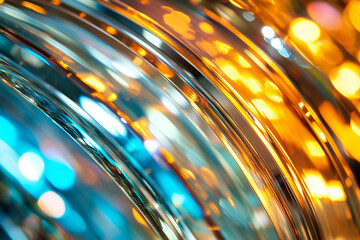 Poster - Colorful reflections of light through glass creating mesmerizing patterns and textures in an artistic arrangement
