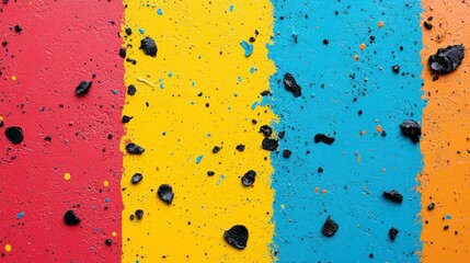 Poster - Colorful Abstract Background with Paint Splashes and Pebbles