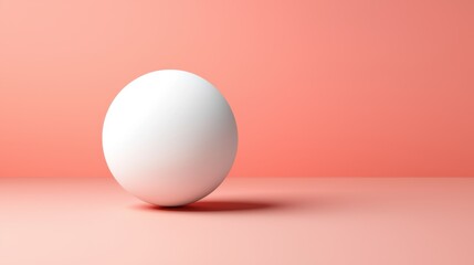 Poster - White Sphere Against Pastel Pink Background