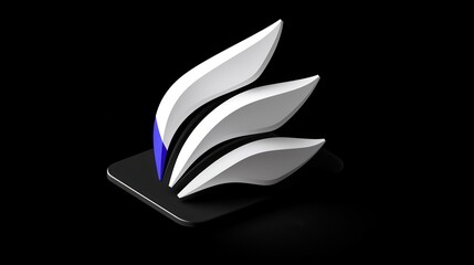 Poster - Abstract 3D Geometric Wings Logo Design