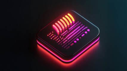 Poster - Neon Music Equalizer with Colorful Sound Bars and Glowing Effects