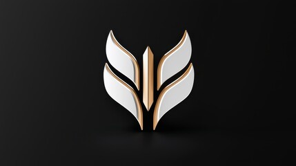 Poster - Abstract Geometric Logo Design with Wings and Gold Accents