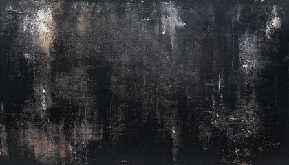 Poster - distressed black grunge texture with subtle white scratches and brushstroke patterns for background or overlays