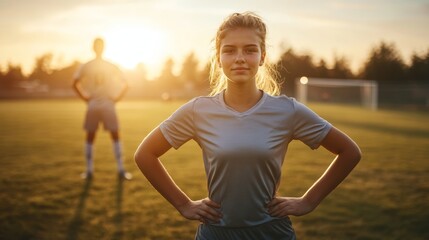 woman playing soccer