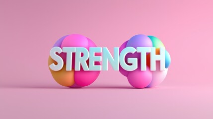 Poster - Colorful Geometric Word Design Strength