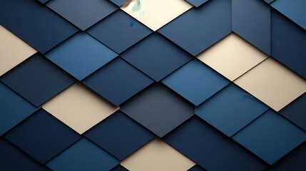 Poster - Abstract blue beige square pattern background