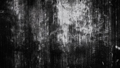 Wall Mural - weathered black and white grunge texture with vertical brush streaks and distressed surface for abstract background