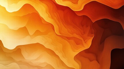 Poster - Abstract orange landscape, wavy lines, background design, website use
