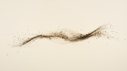Poster - Abstract Dark Wave Streaks and Particles Flowing On Light Background Artistic Brushstroke.