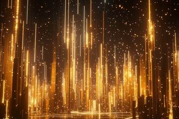 Poster - Golden Light Particles in Dark Space with Vertical Streamlines
